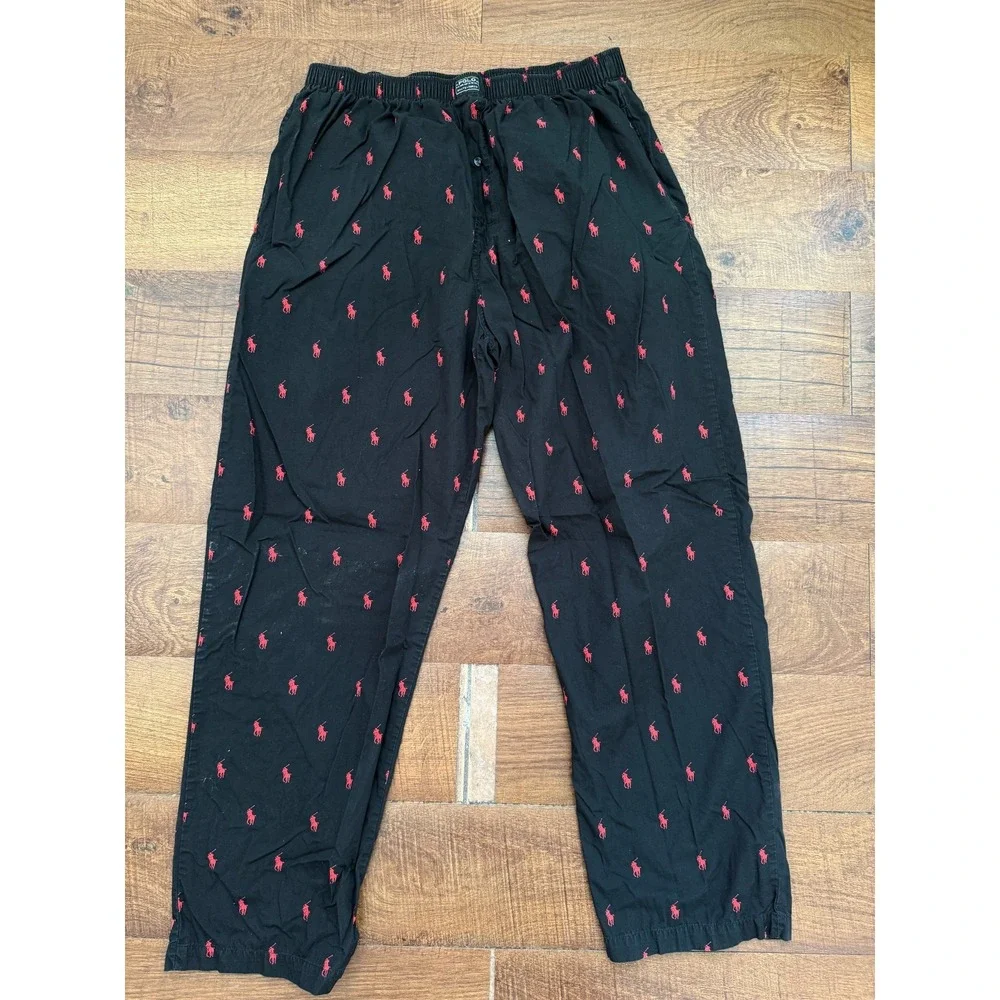 Lot x 2 Polo Ralph Lauren Men's Large Gray Lounge Print Pajama Pants